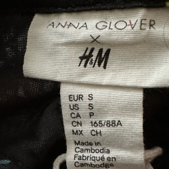 Anna Glover x H&M Peasant Blouse Oversized Flowy Floral Black Women’s Small - Picture 6 of 10